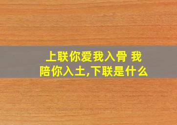 上联你爱我入骨 我陪你入土,下联是什么